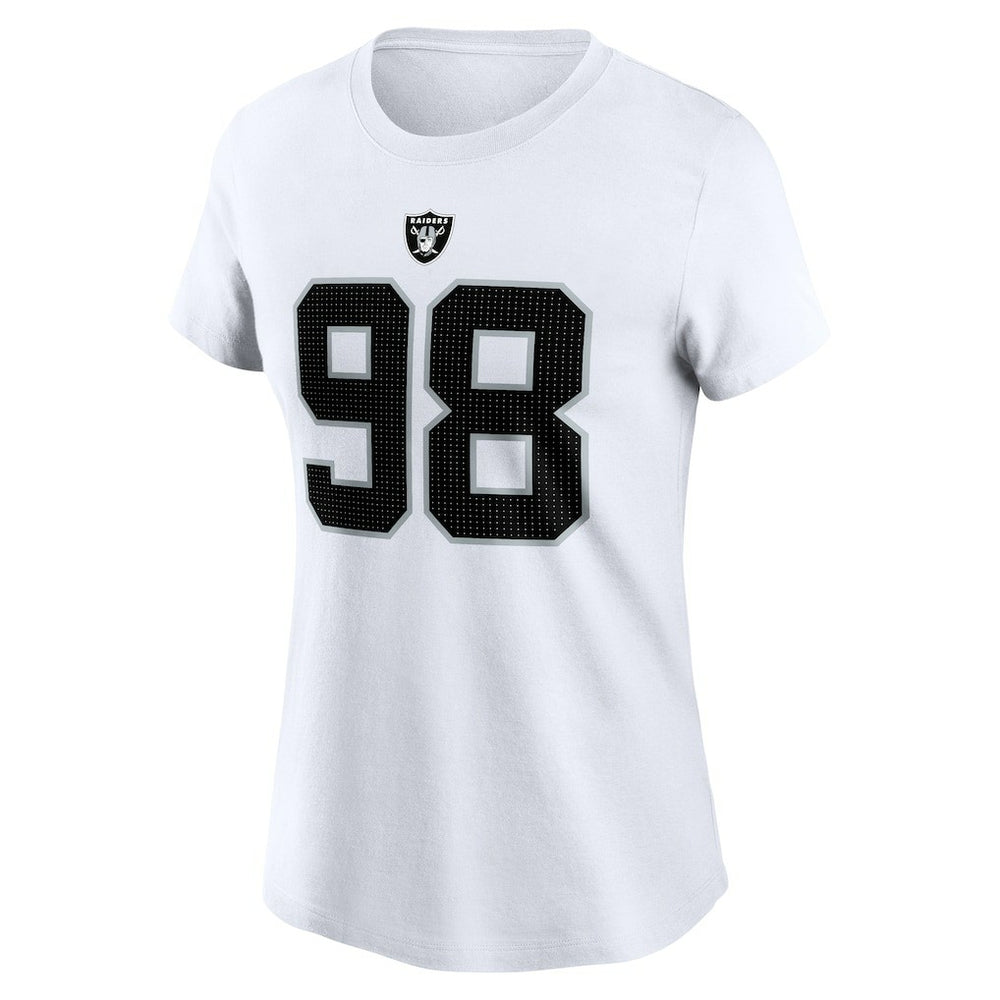 Maxx Crosby Las Vegas Raiders Women's Player Name & Number T-Shirt - White - Nike