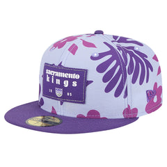 New Era Sacramento Kings Palm Fronds 2-Tone 59FIFTY Fitted Hat Purple