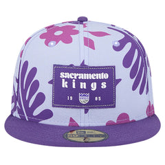 New Era Sacramento Kings Palm Fronds 2-Tone 59FIFTY Fitted Hat Purple