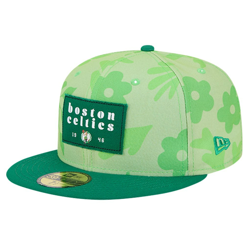 New Era Boston Celtics Palm Fronds 2-Tone 59FIFTY Fitted Hat Kelly Green