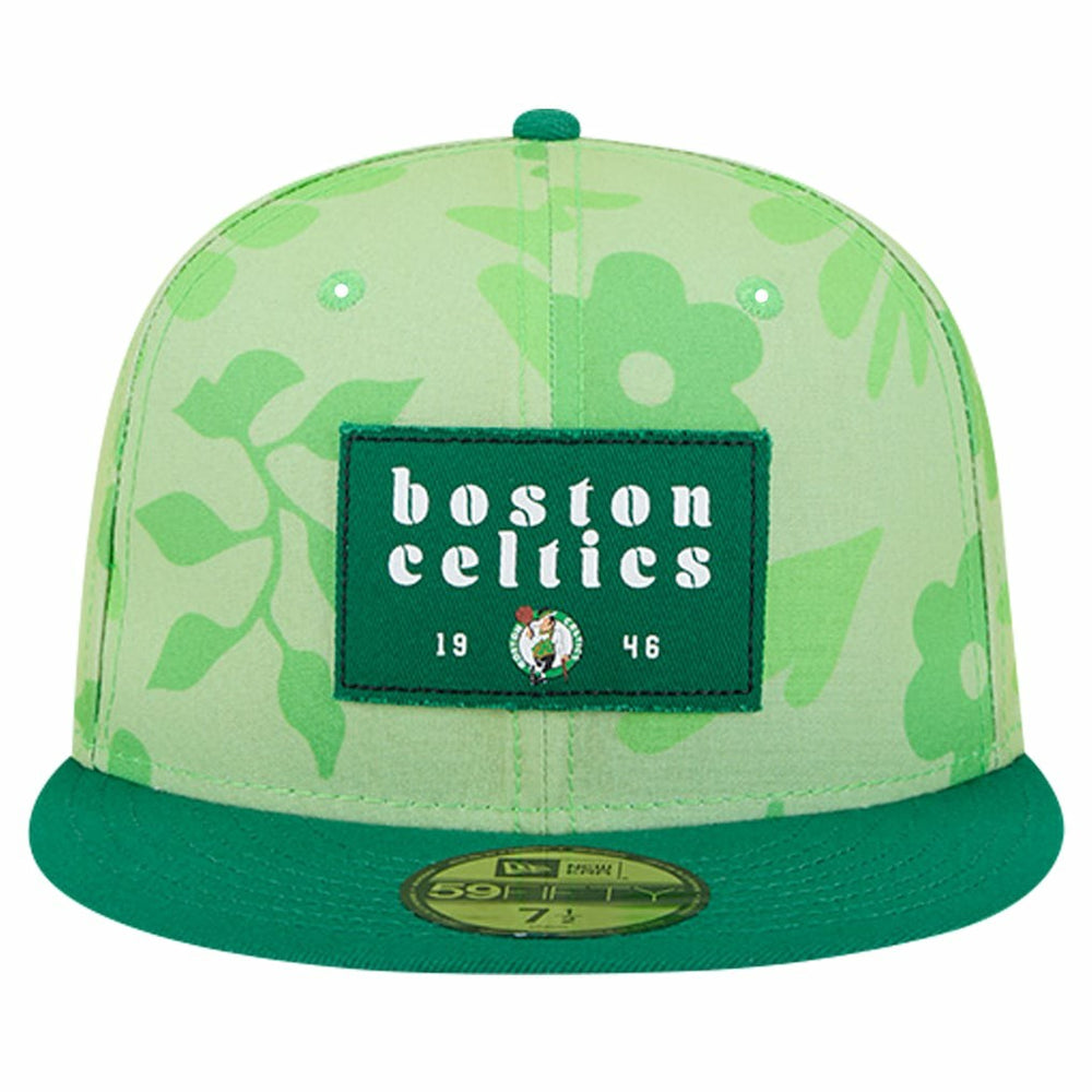 New Era Boston Celtics Palm Fronds 2-Tone 59FIFTY Fitted Hat Kelly Green