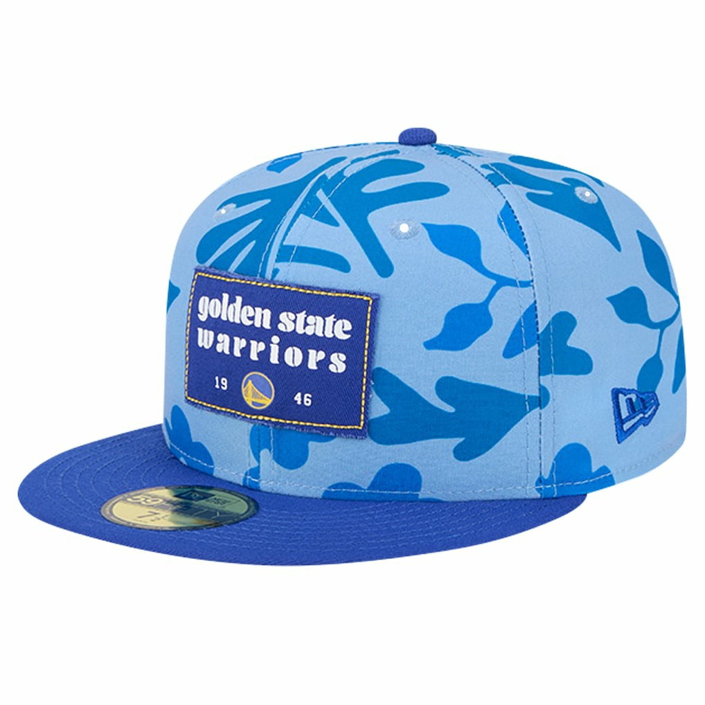 New Era Golden State Warriors Palm Fronds 2-Tone 59FIFTY Fitted Hat Royal