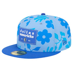 New Era Dallas Mavericks Palm Fronds 2-Tone 59FIFTY Fitted Hat Blue