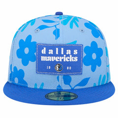 New Era Dallas Mavericks Palm Fronds 2-Tone 59FIFTY Fitted Hat Blue