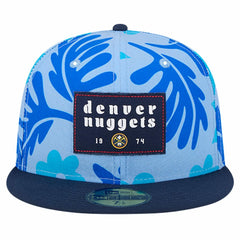 New Era Denver Nuggets Palm Fronds 2-Tone 59FIFTY Fitted Hat Blue
