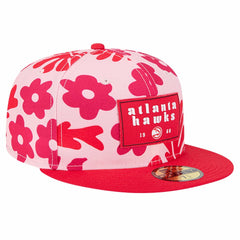 New Era Atlanta Hawks Palm Fronds 2-Tone 59FIFTY Fitted Hat Red