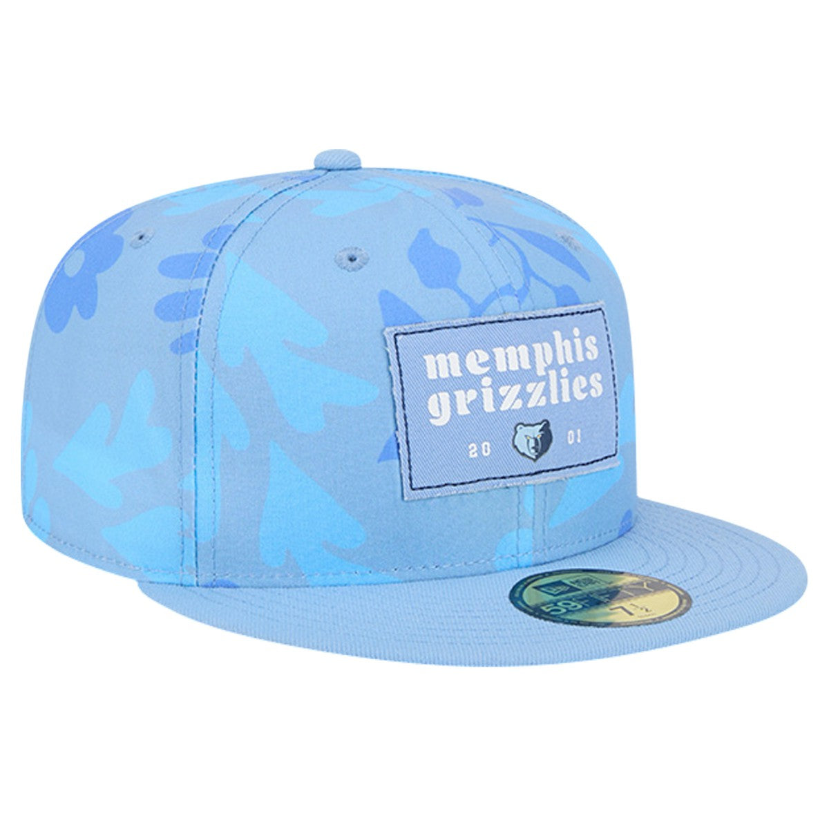 New Era Memphis Grizzlies Palm Fronds 2-Tone 59FIFTY Fitted Hat Blue