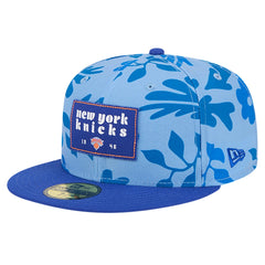 New Era New York Knicks Palm Fronds 2-Tone 59FIFTY Fitted Hat Blue