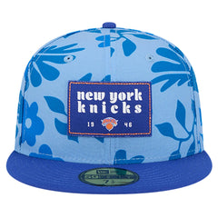 New Era New York Knicks Palm Fronds 2-Tone 59FIFTY Fitted Hat Blue