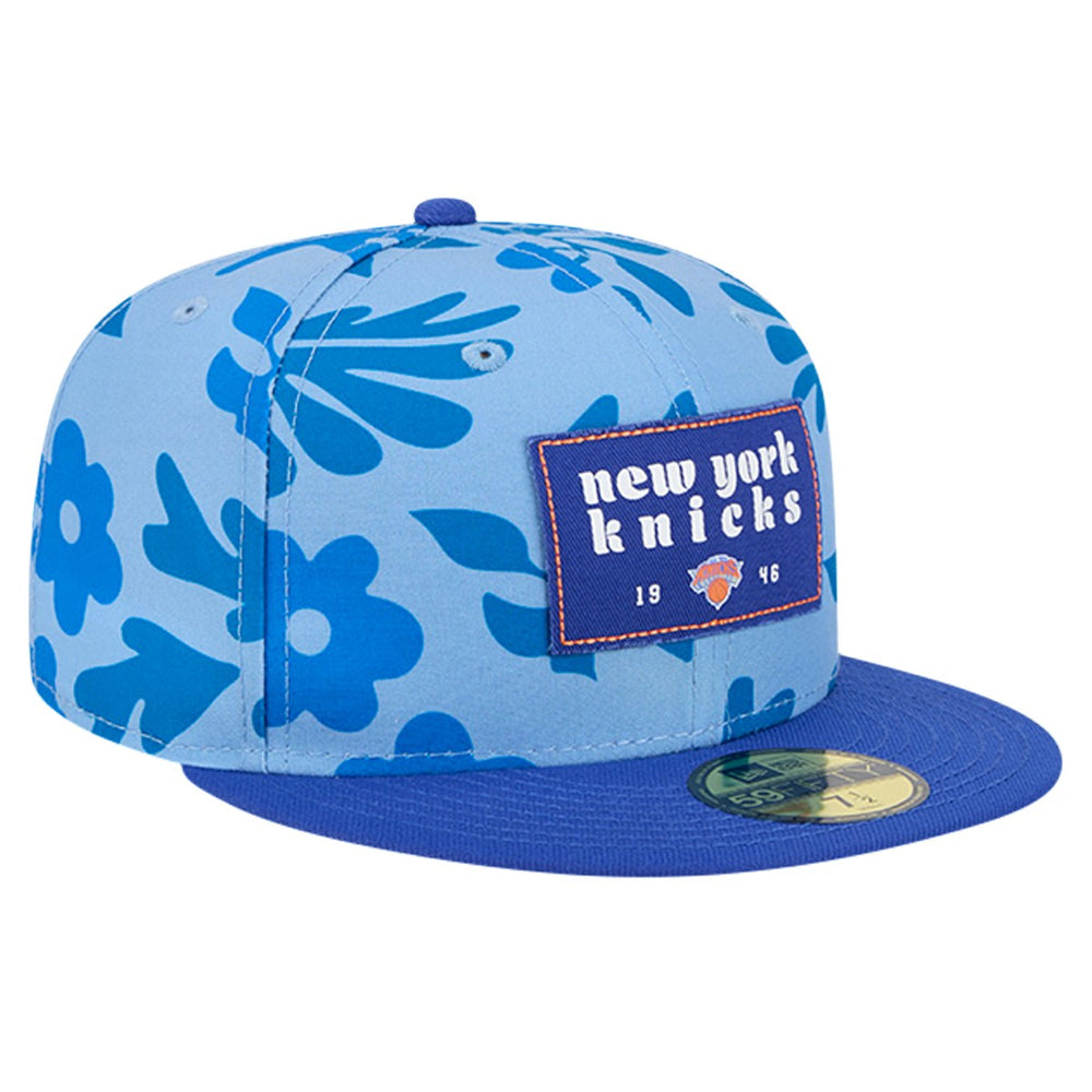 New Era New York Knicks Palm Fronds 2-Tone 59FIFTY Fitted Hat Blue