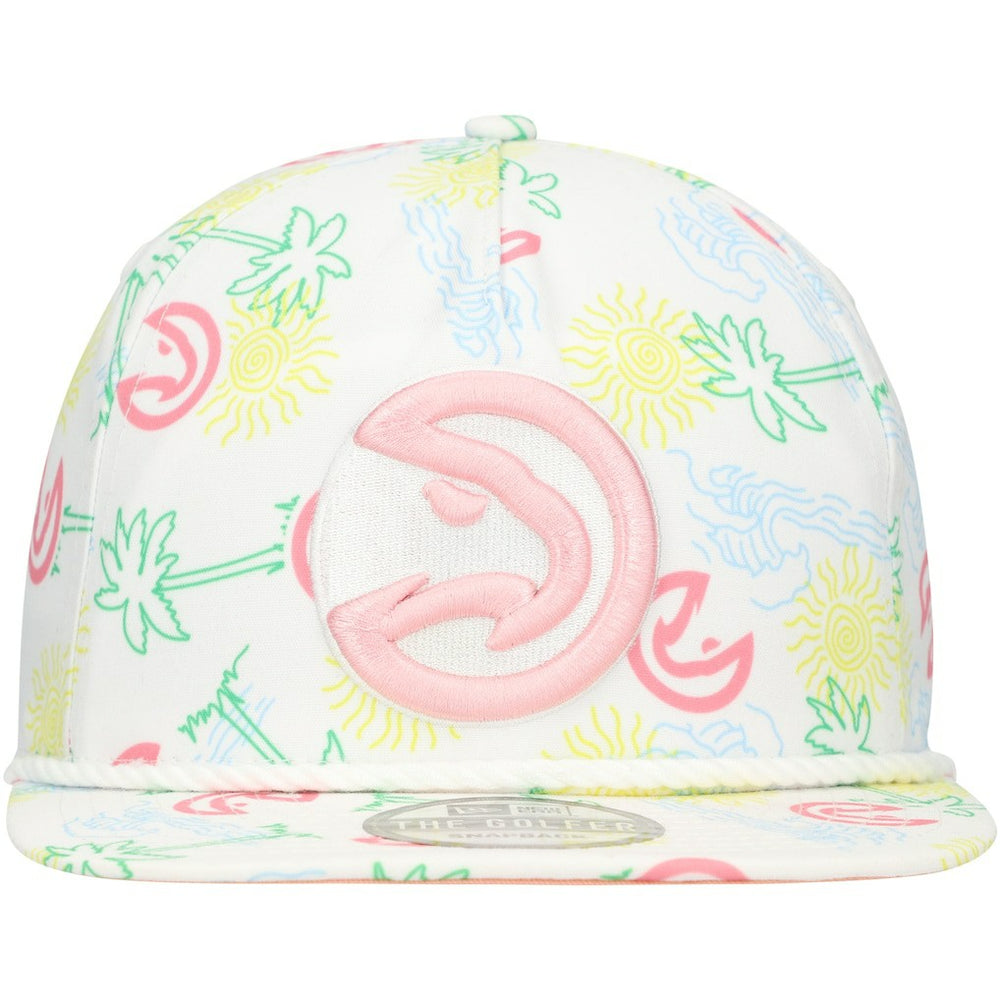 New Era Atlanta Hawks Palm Trees and Waves Golfer Adjustable Hat White