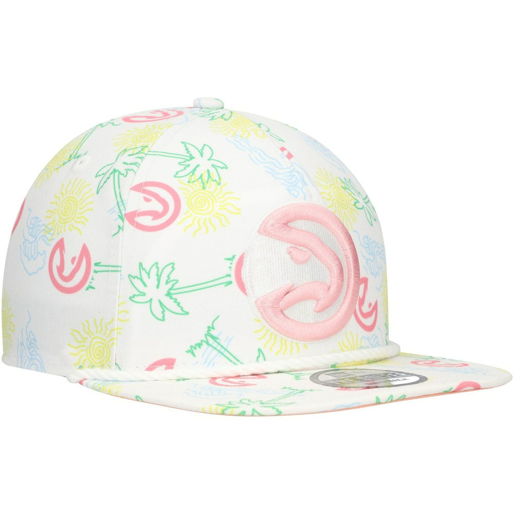 New Era Atlanta Hawks Palm Trees and Waves Golfer Adjustable Hat White