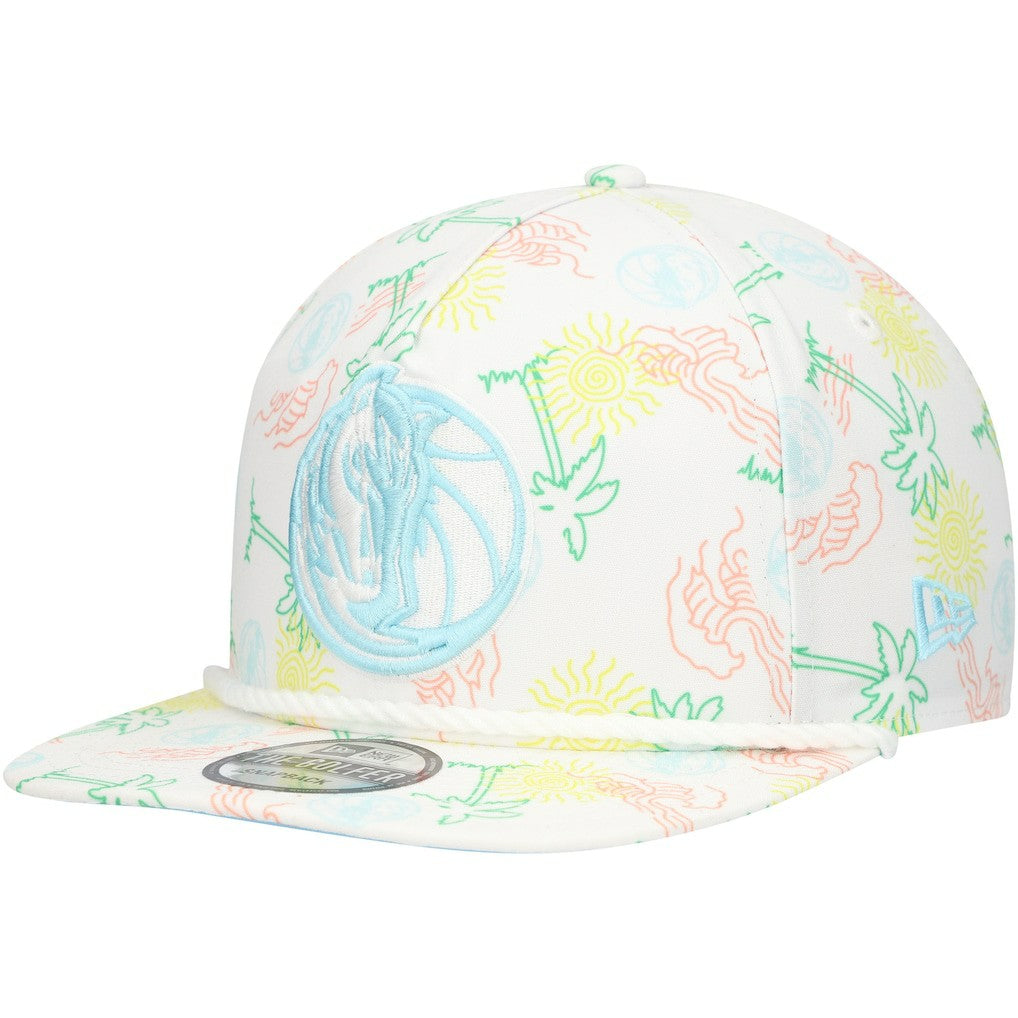 New Era Dallas Mavericks Palm Trees and Waves Golfer Adjustable Hat White