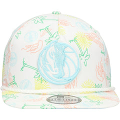 New Era Dallas Mavericks Palm Trees and Waves Golfer Adjustable Hat White
