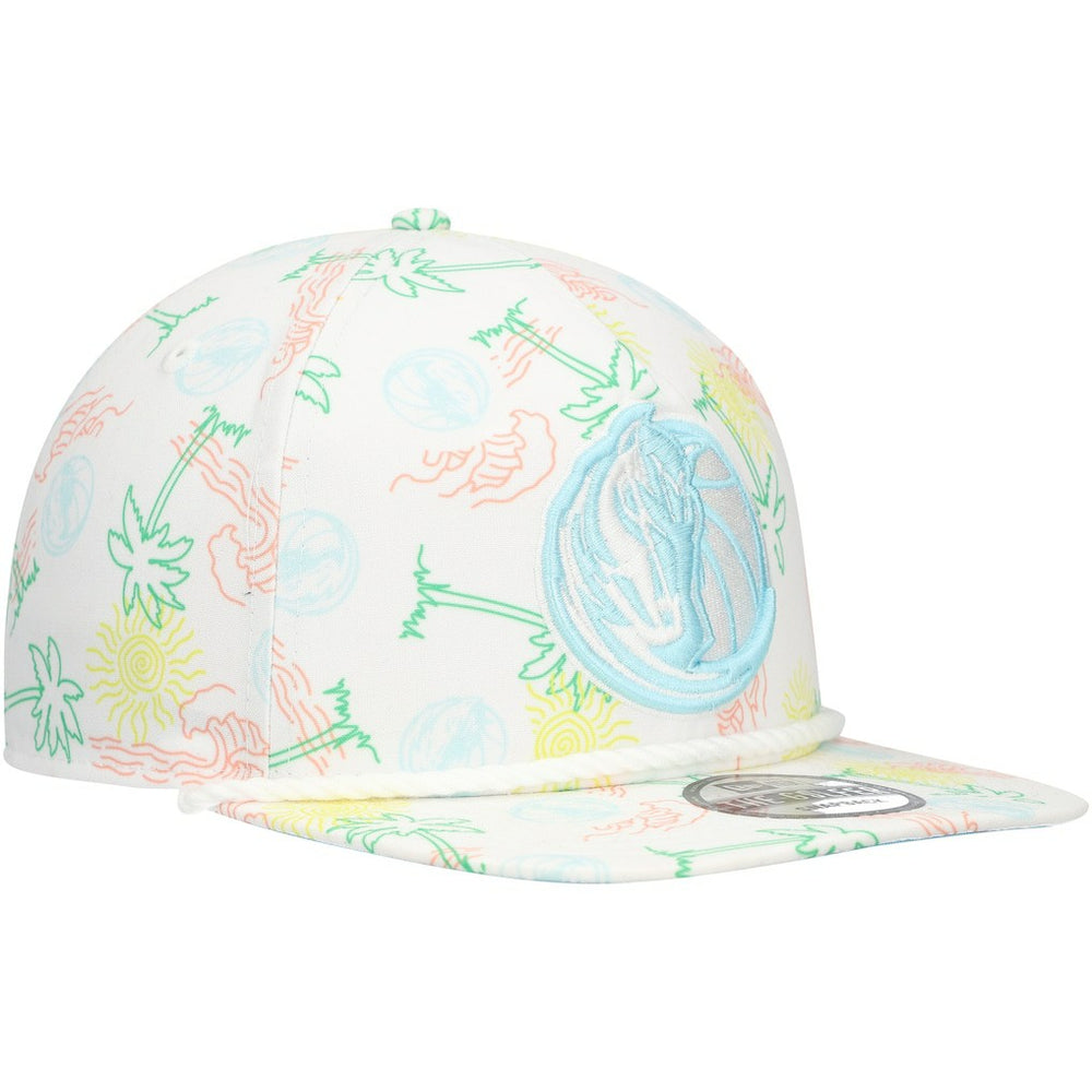 New Era Dallas Mavericks Palm Trees and Waves Golfer Adjustable Hat White
