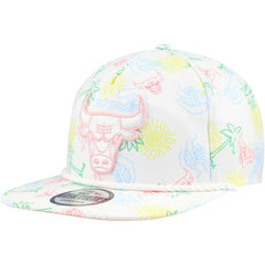 New Era Chicago Bulls Palm Trees and Waves Golfer Adjustable Hat White