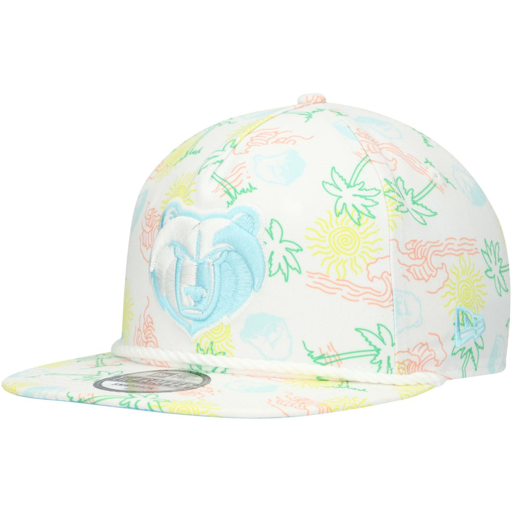 New Era Memphis Grizzlies Palm Trees and Waves Golfer Adjustable Hat White