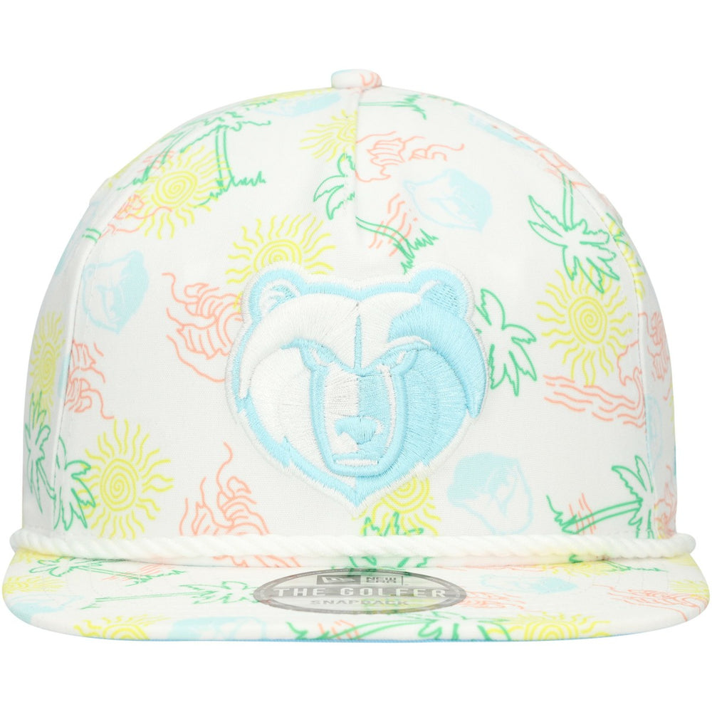 New Era Memphis Grizzlies Palm Trees and Waves Golfer Adjustable Hat White