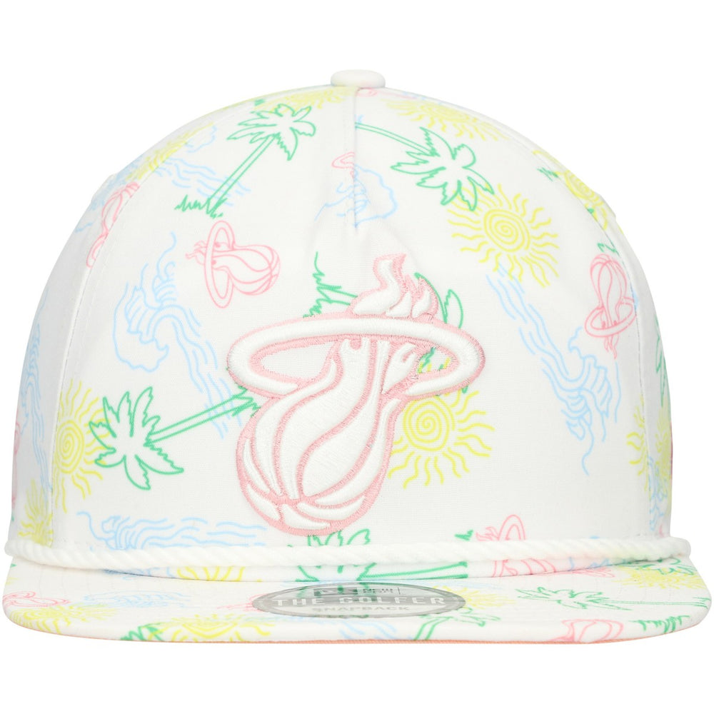 New Era Miami Heat Palm Trees and Waves Golfer Adjustable Hat White