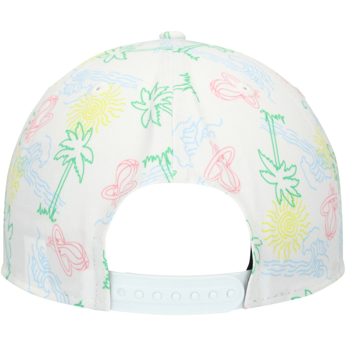 New Era Miami Heat Palm Trees and Waves Golfer Adjustable Hat White
