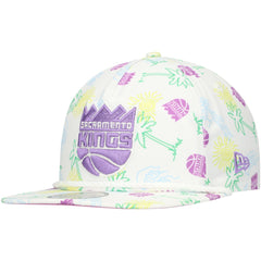 New Era Sacramento Kings Palm Trees and Waves Golfer Adjustable Hat White