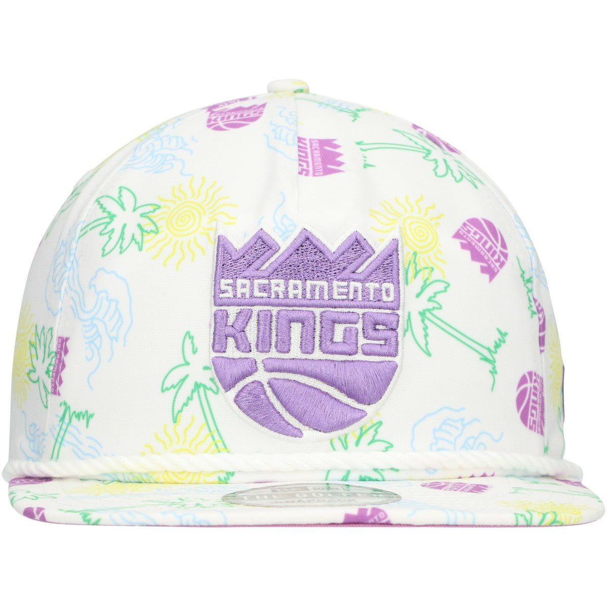 New Era Sacramento Kings Palm Trees and Waves Golfer Adjustable Hat White