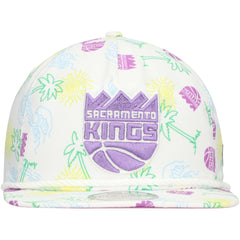 New Era Sacramento Kings Palm Trees and Waves Golfer Adjustable Hat White