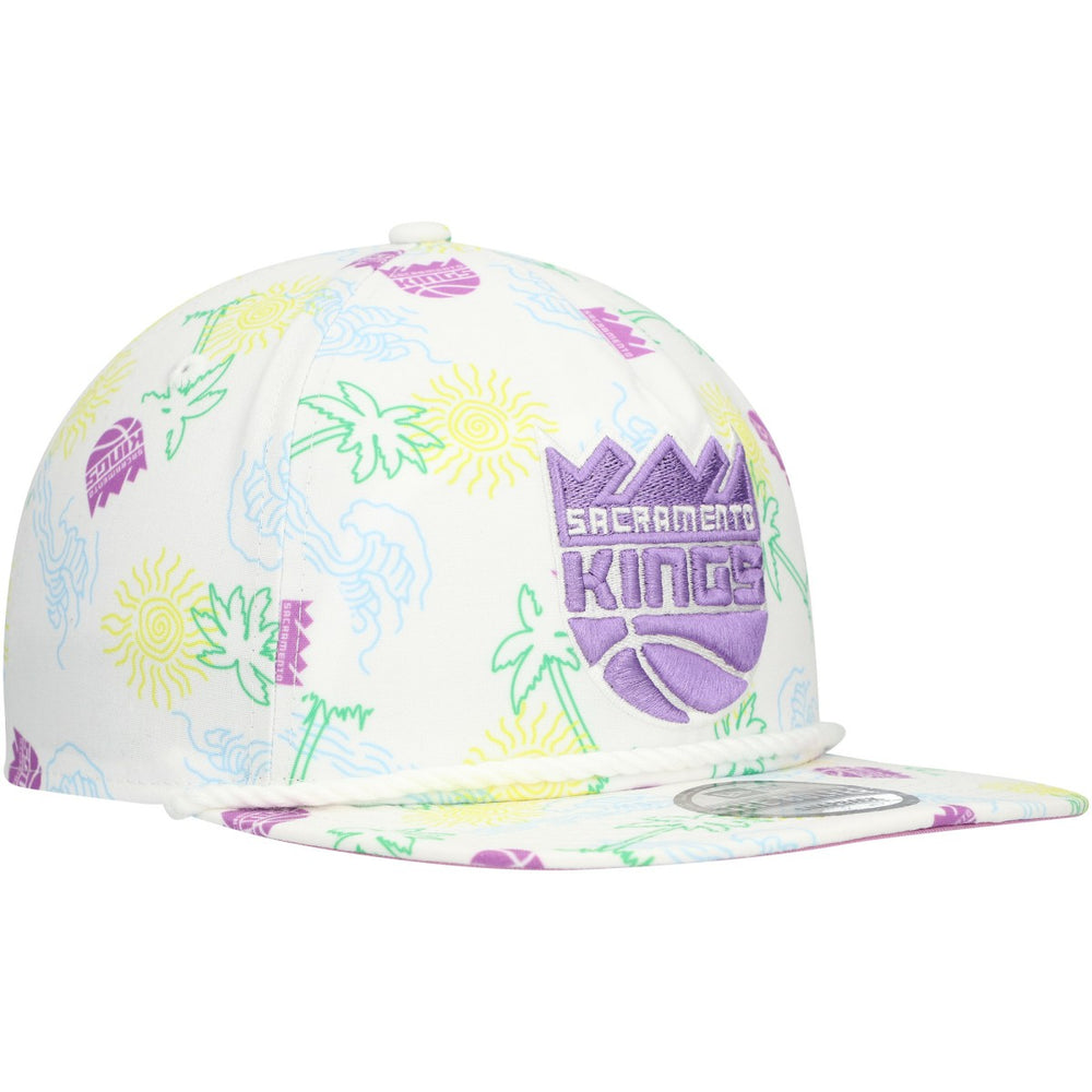 New Era Sacramento Kings Palm Trees and Waves Golfer Adjustable Hat White