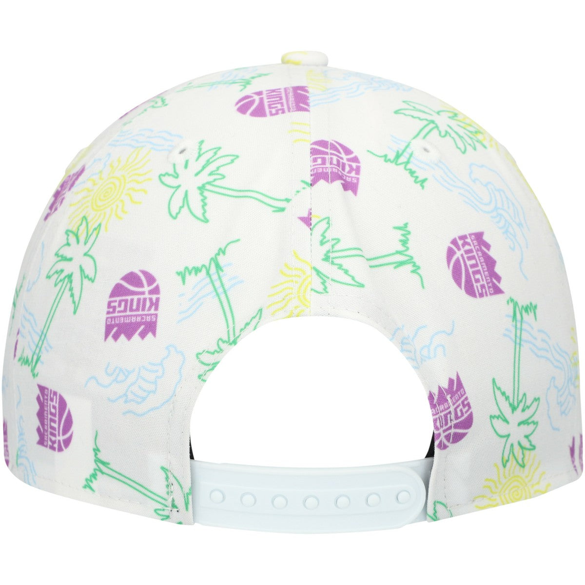New Era Sacramento Kings Palm Trees and Waves Golfer Adjustable Hat White