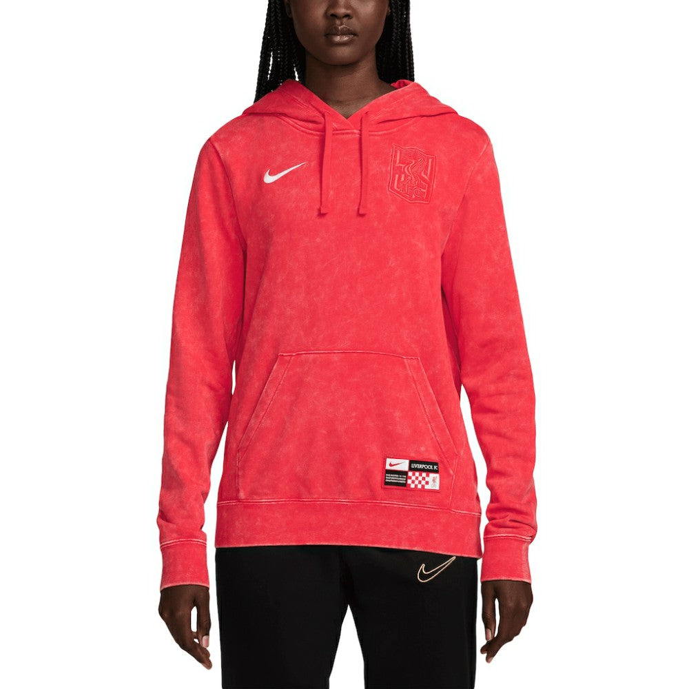 Nike - Liverpool Women's 2024/25 Third Club Fleece Pullover Hoodie - Red