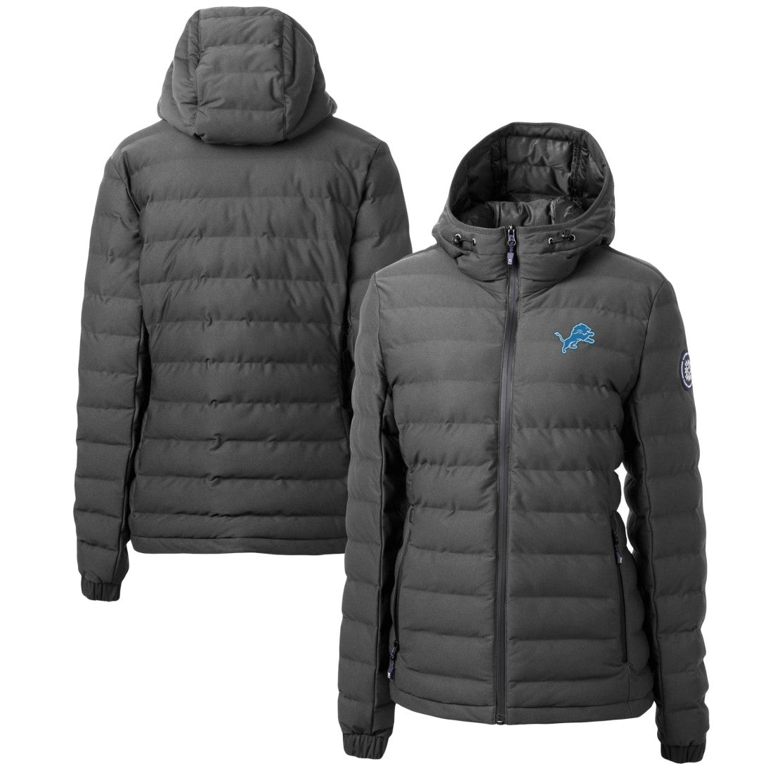 Detroit Lions Cutter & Buck Women's Mission Ridge Repreve Eco Insulated Full-Zip Puffer Jacket - Gray - NFL
