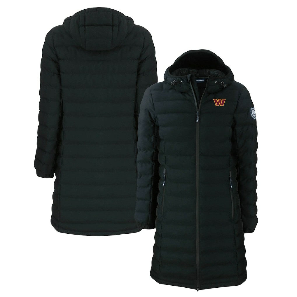 Washington Commanders Cutter & Buck Women's Mission Ridge Repreve Eco Insulated Long Full-Zip Puffer Jacket - Black - NFL