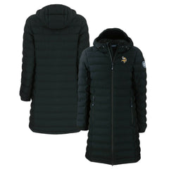 Minnesota Vikings Cutter & Buck Women's Mission Ridge Repreve Eco Insulated Long Full-Zip Puffer Jacket - Black - NFL