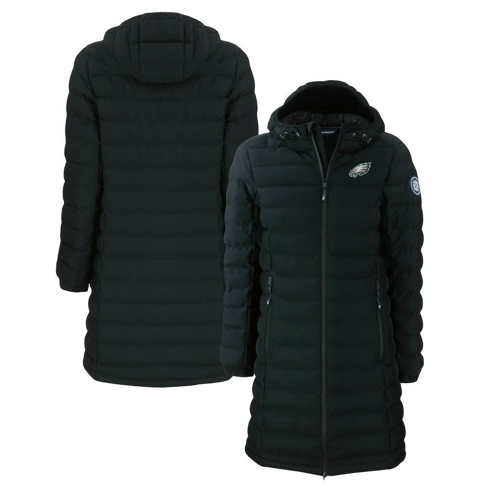 Philadelphia Eagles Cutter & Buck Women's Mission Ridge Repreve Eco Insulated Long Full-Zip Puffer Jacket - Black - NFL