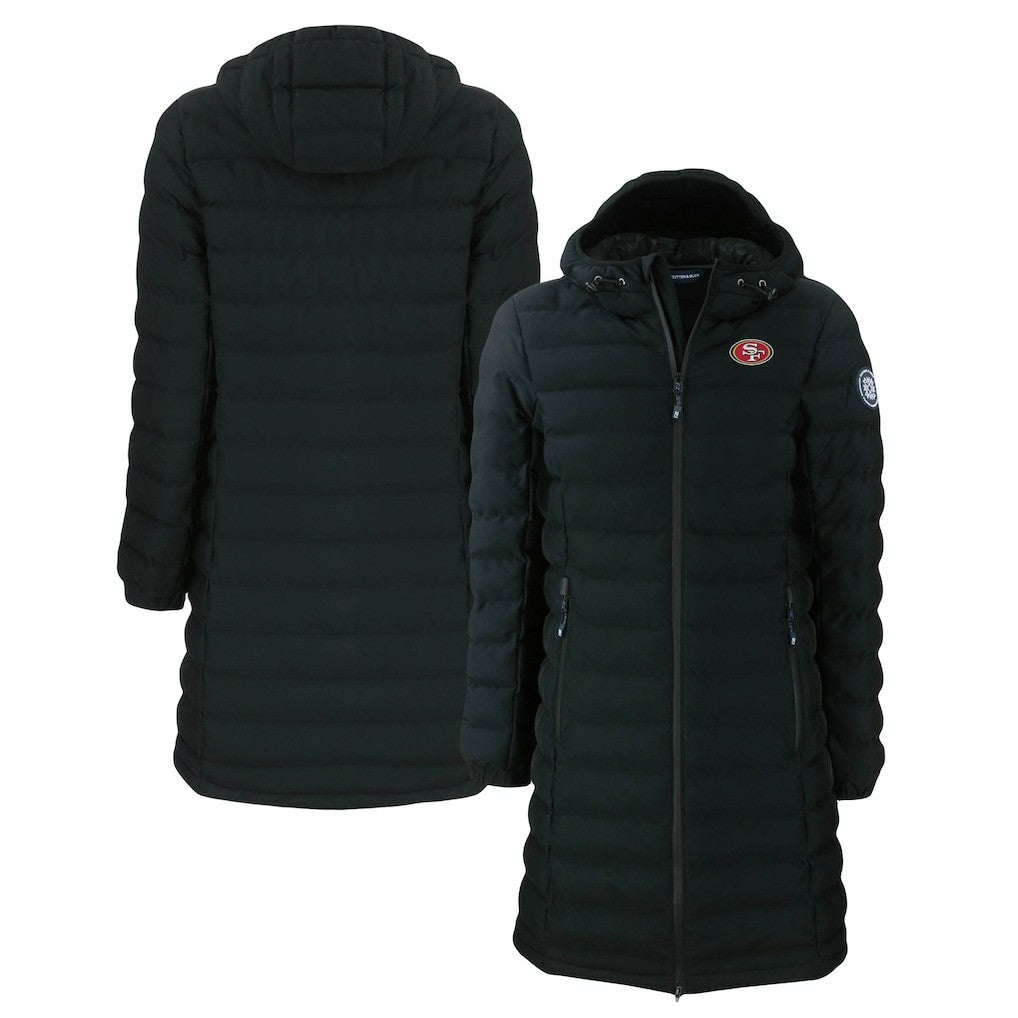 San Francisco 49ers Cutter & Buck Women's Mission Ridge Repreve Eco Insulated Long Full-Zip Puffer Jacket - Black - NFL