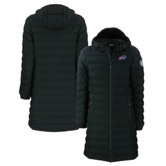 Buffalo Bills Cutter & Buck Women's Mission Ridge Repreve Eco Insulated Long Full-Zip Puffer Jacket - Black - NFL