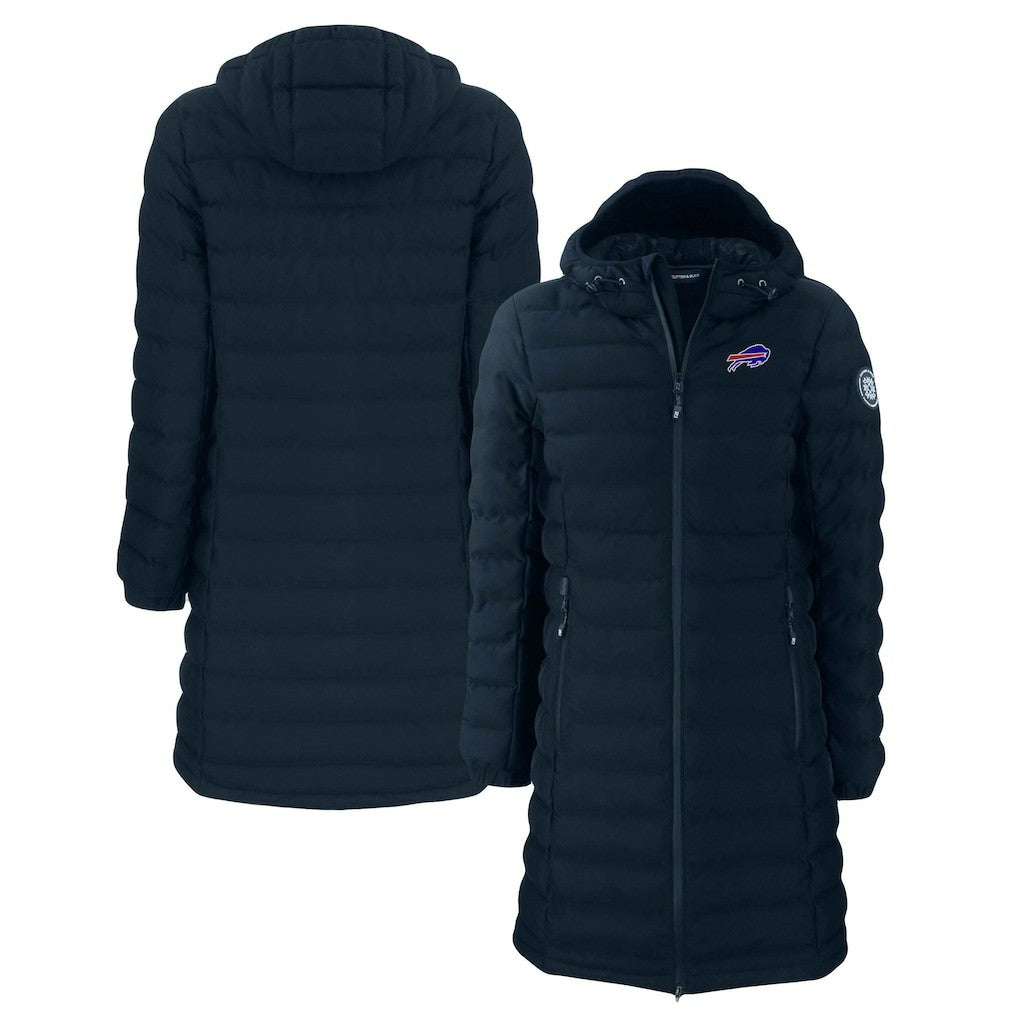 Buffalo Bills Cutter & Buck Women's Mission Ridge Repreve Eco Insulated Long Full-Zip Puffer Jacket - Navy - NFL