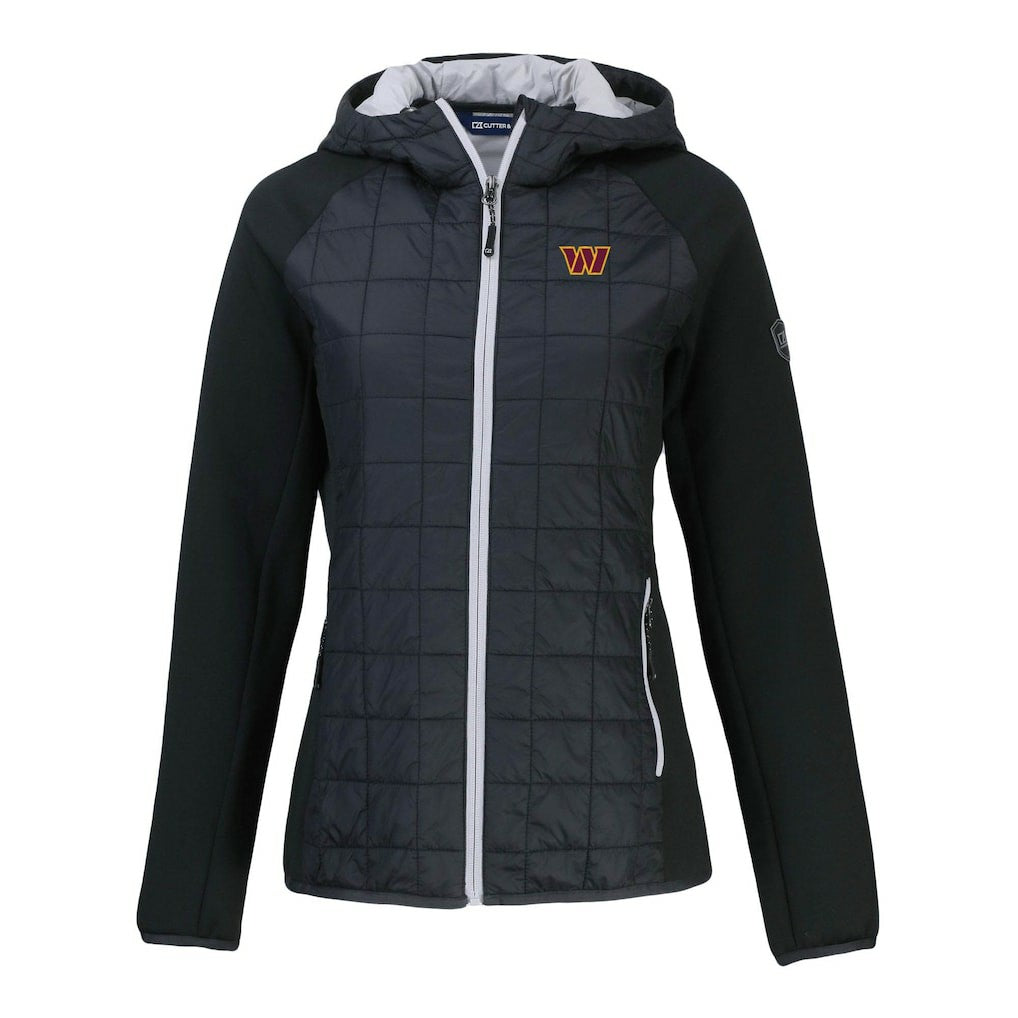 Washington Commanders Cutter & Buck Women's Rainier Primaloft Eco Full-Zip Hybrid Jacket - Black - NFL