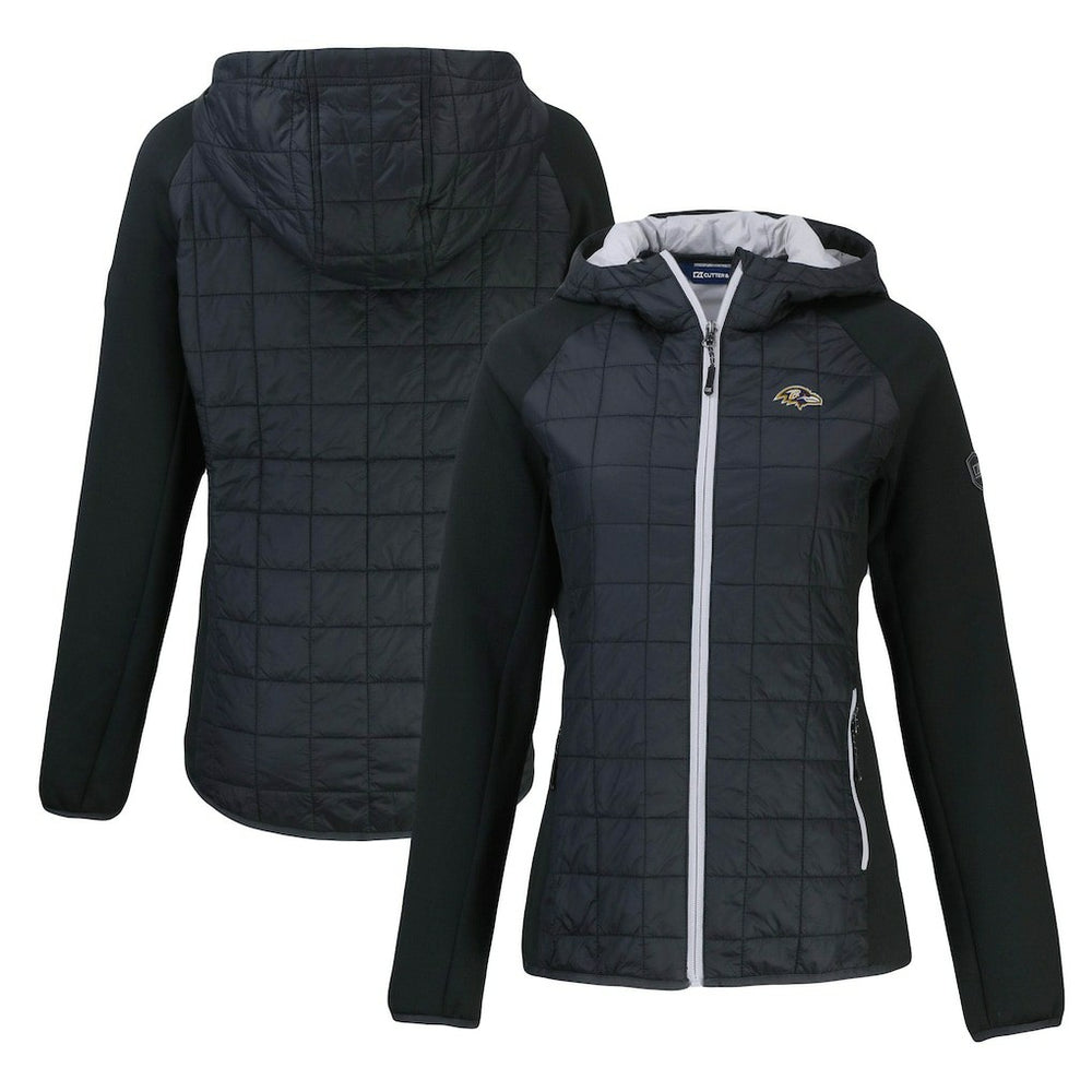 Baltimore Ravens Cutter & Buck Women's Rainier Primaloft Eco Full-Zip Hybrid Jacket - Black - NFL