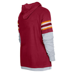 Washington Commanders New Era Twofer Long Sleeve Hooded T-Shirt - Burgundy - NFL