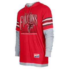 Atlanta Falcons New Era Twofer Long Sleeve Hooded T-Shirt - Red - NFL