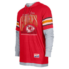 Kansas City Chiefs New Era Twofer Long Sleeve Hooded T-Shirt - Red - NFL