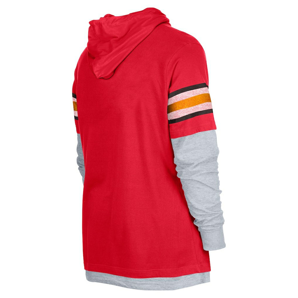 Kansas City Chiefs New Era Twofer Long Sleeve Hooded T-Shirt - Red - NFL