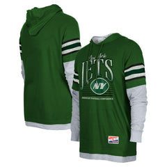 New York Jets New Era Twofer Long Sleeve Hooded T-Shirt - Green - NFL