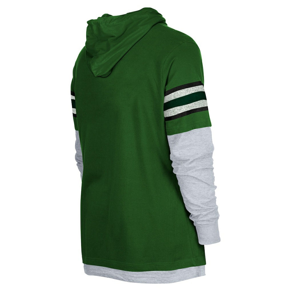 New York Jets New Era Twofer Long Sleeve Hooded T-Shirt - Green - NFL