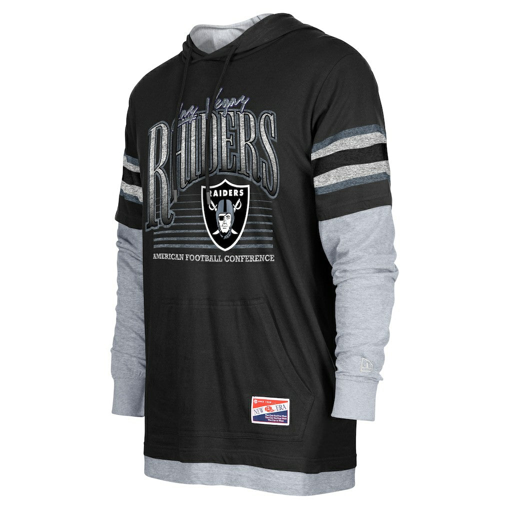 Las Vegas Raiders New Era Twofer Long Sleeve Hooded T-Shirt - Black - NFL