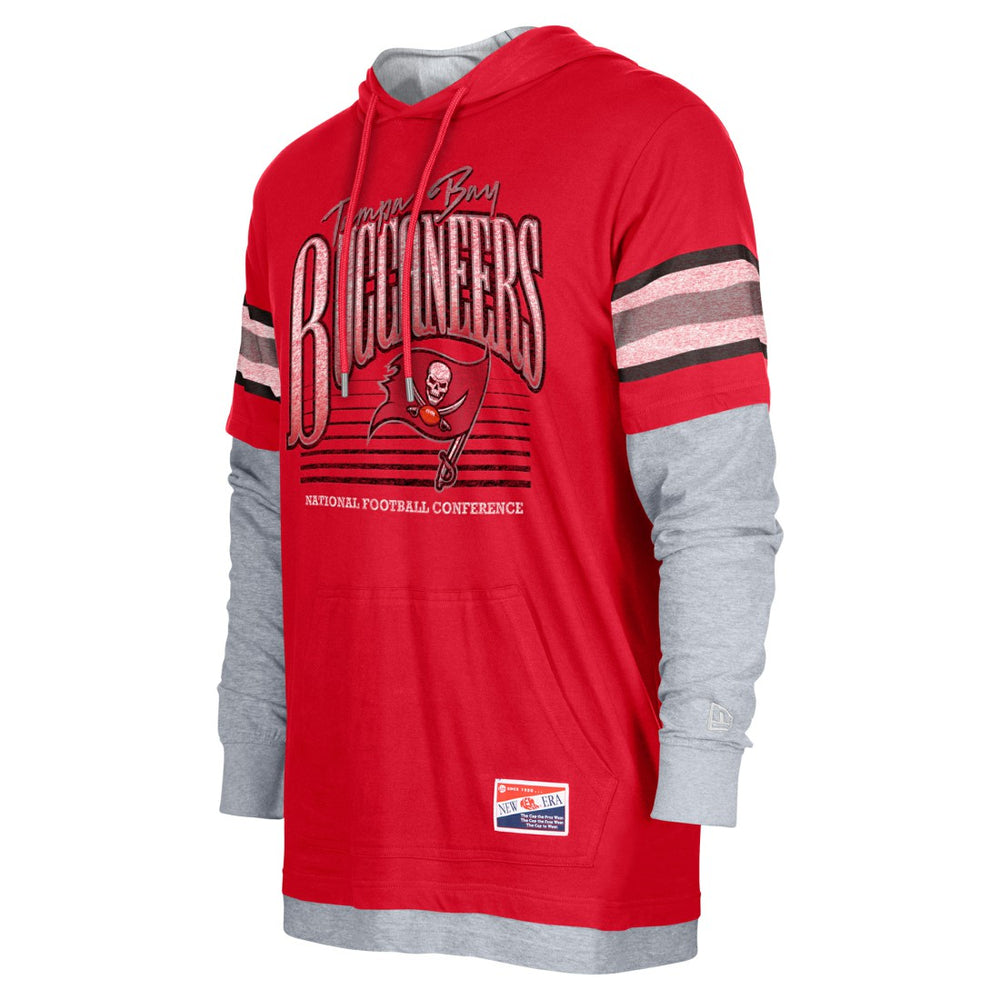 Tampa Bay Buccaneers New Era Twofer Long Sleeve Hooded T-Shirt - Red - NFL