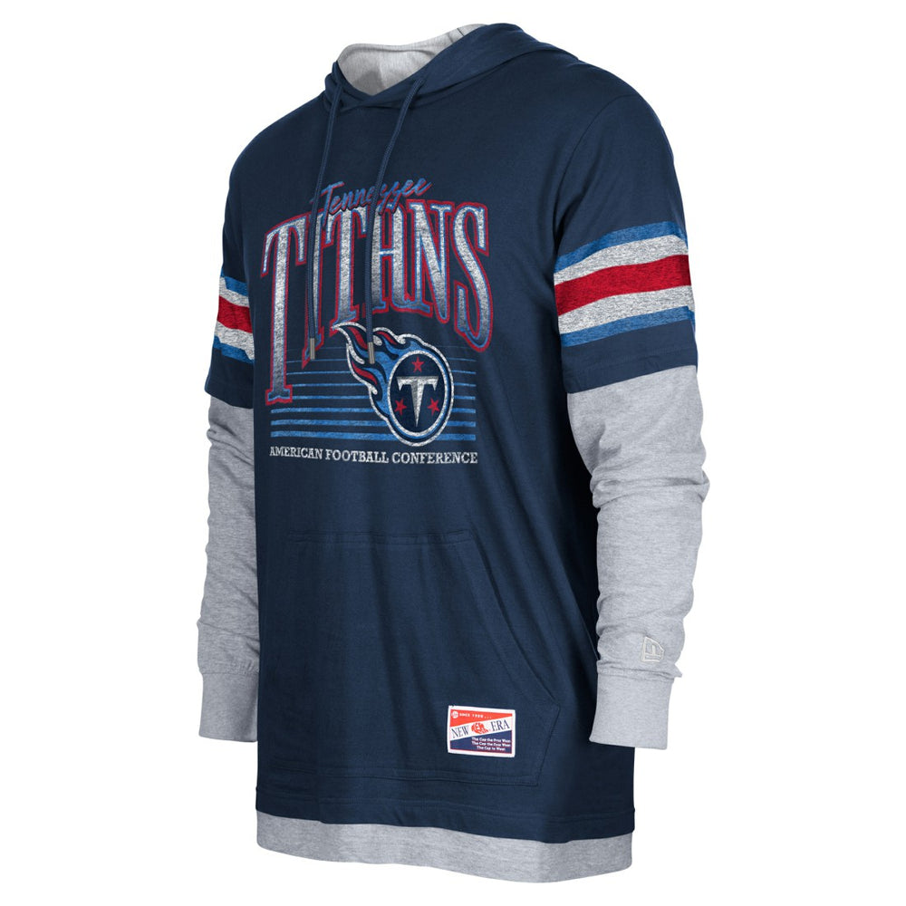 Tennessee Titans New Era Twofer Long Sleeve Hooded T-Shirt - Navy - NFL