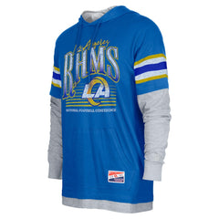 Los Angeles Rams New Era Twofer Long Sleeve Hooded T-Shirt - Royal - NFL