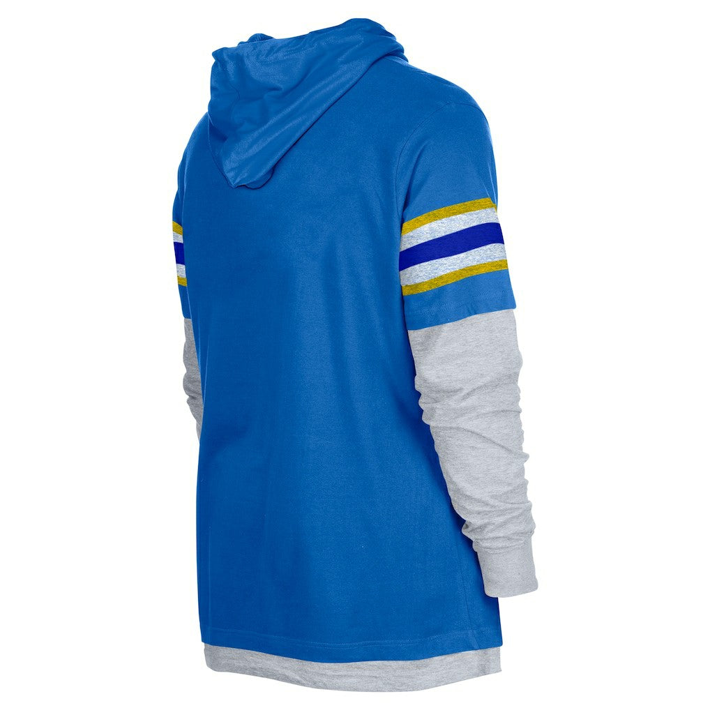 Los Angeles Rams New Era Twofer Long Sleeve Hooded T-Shirt - Royal - NFL